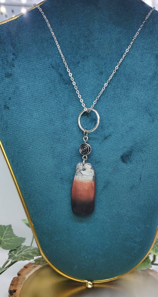 Earthy Black Copper and Silver Ombre Necklace