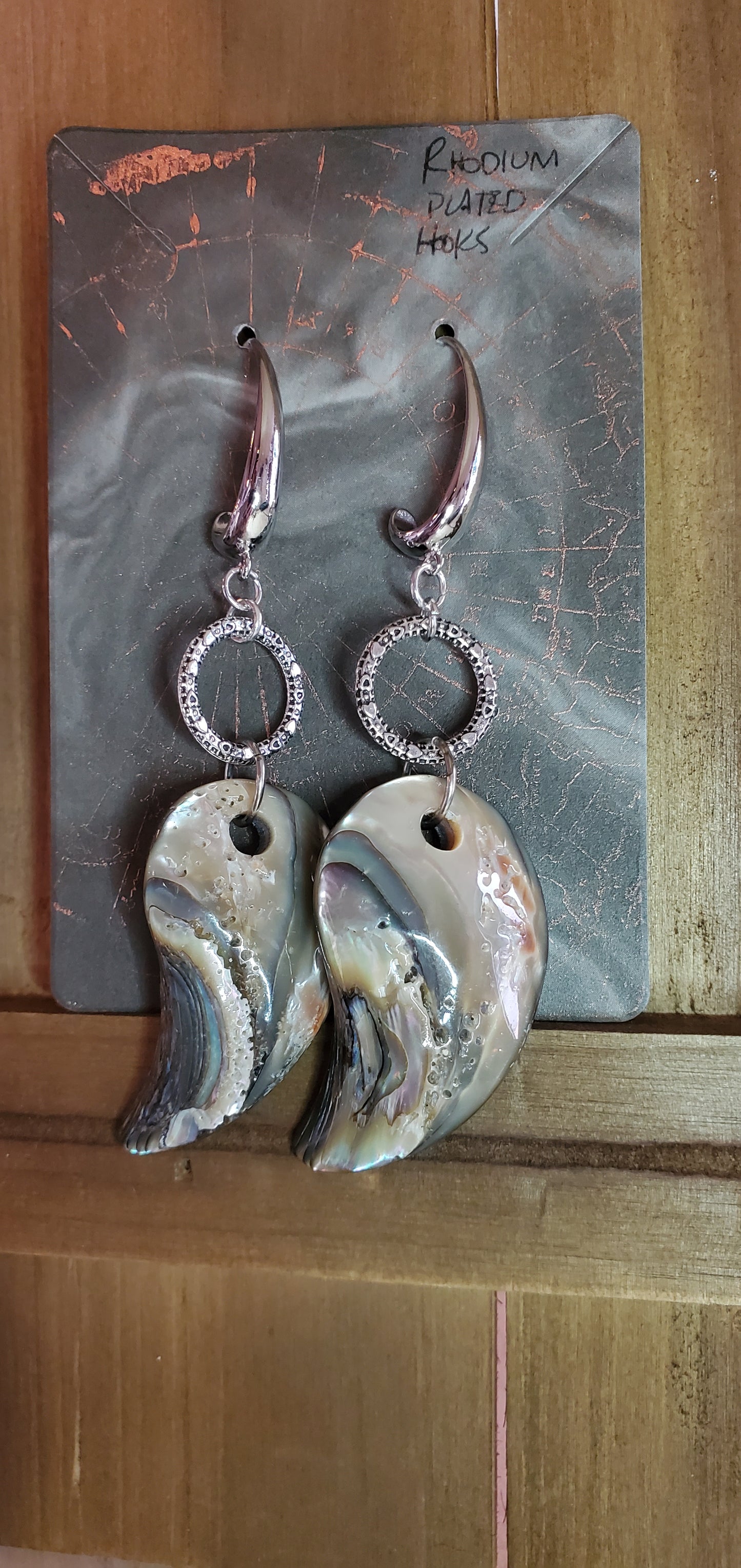 Oyster Shell Earrings with Stunning Pattern