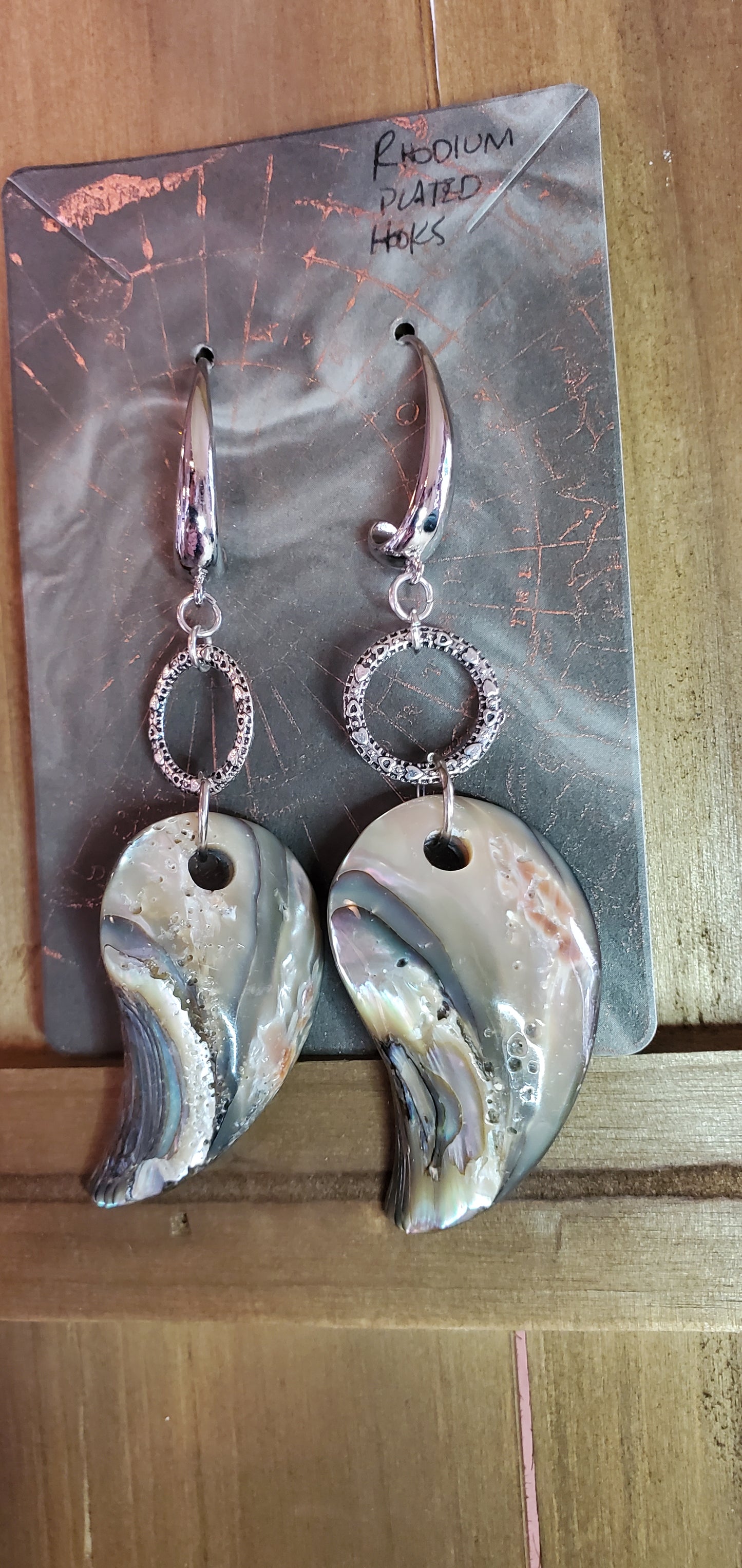 Oyster Shell Earrings with Stunning Pattern