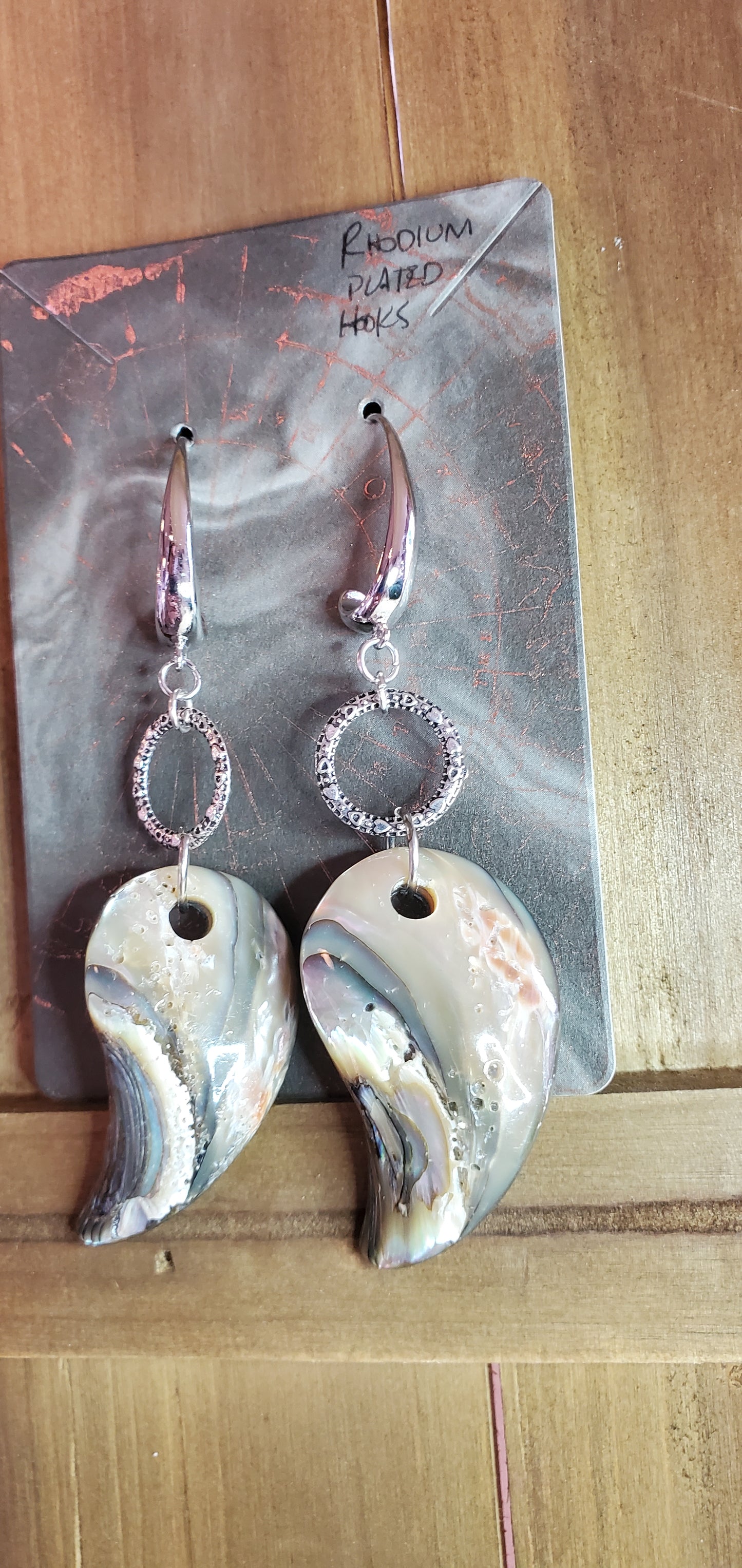 Oyster Shell Earrings with Stunning Pattern