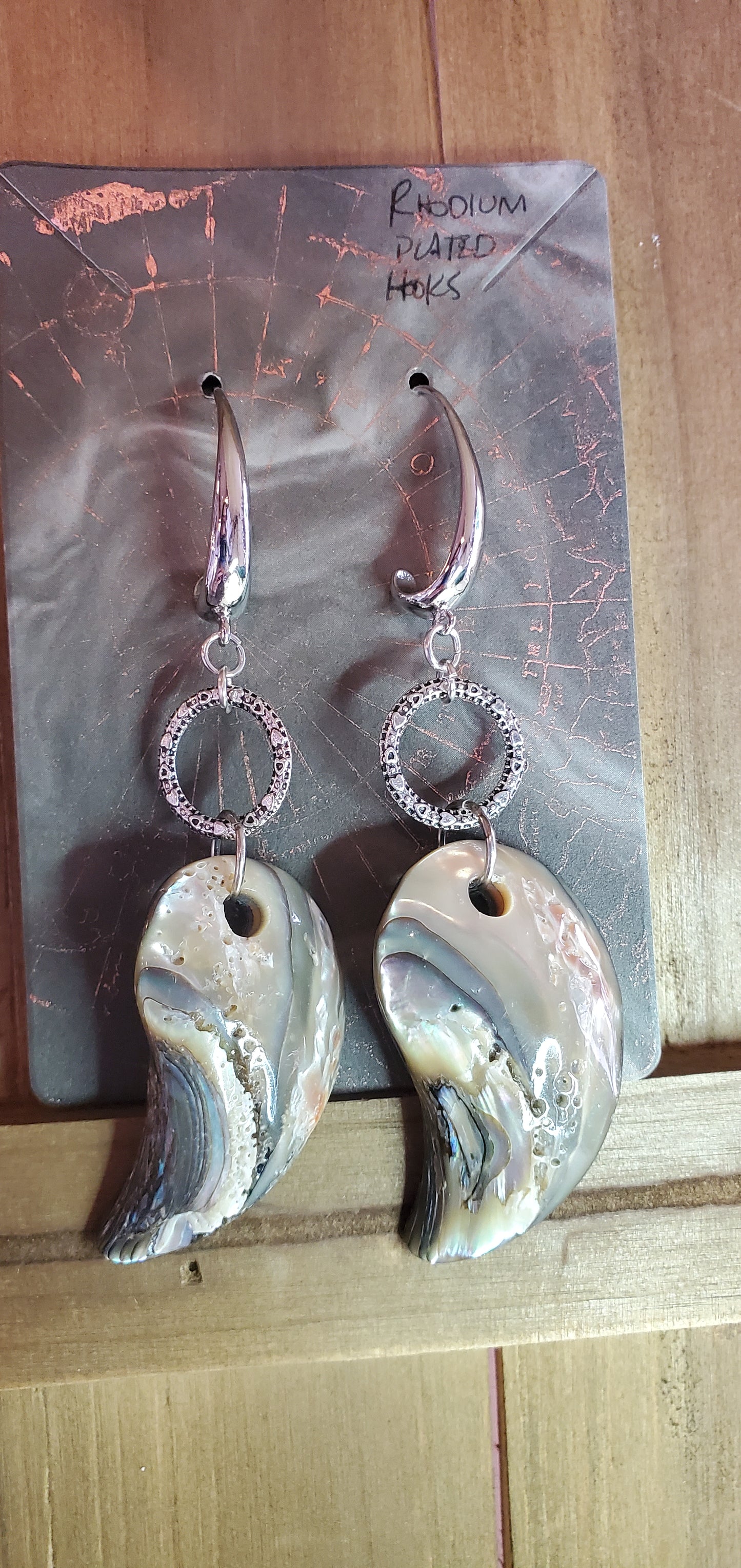 Oyster Shell Earrings with Stunning Pattern