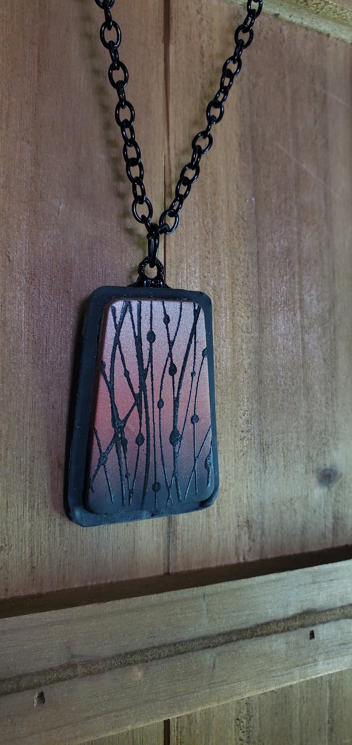 Black and Copper Polymer Necklace