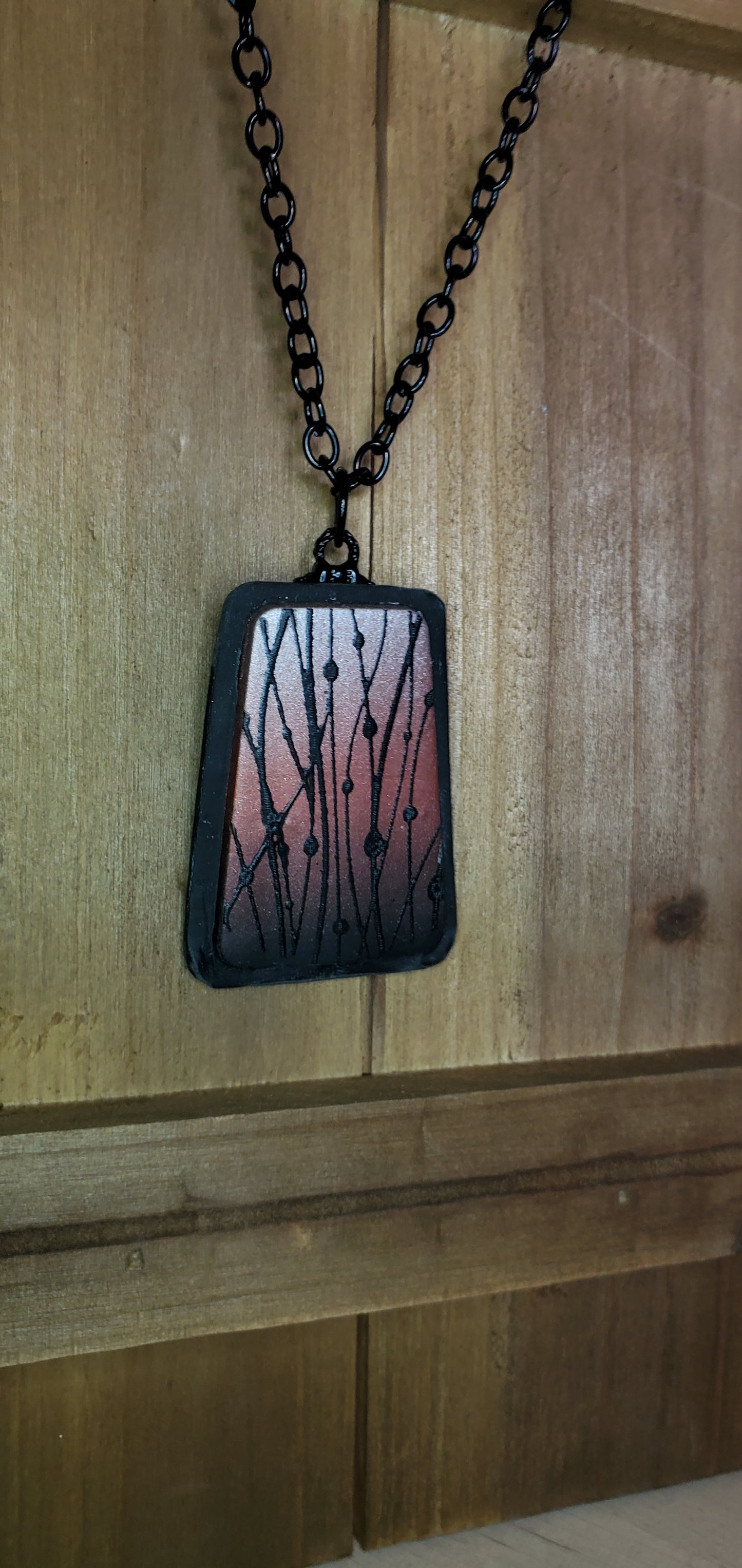 Black and Copper Polymer Necklace