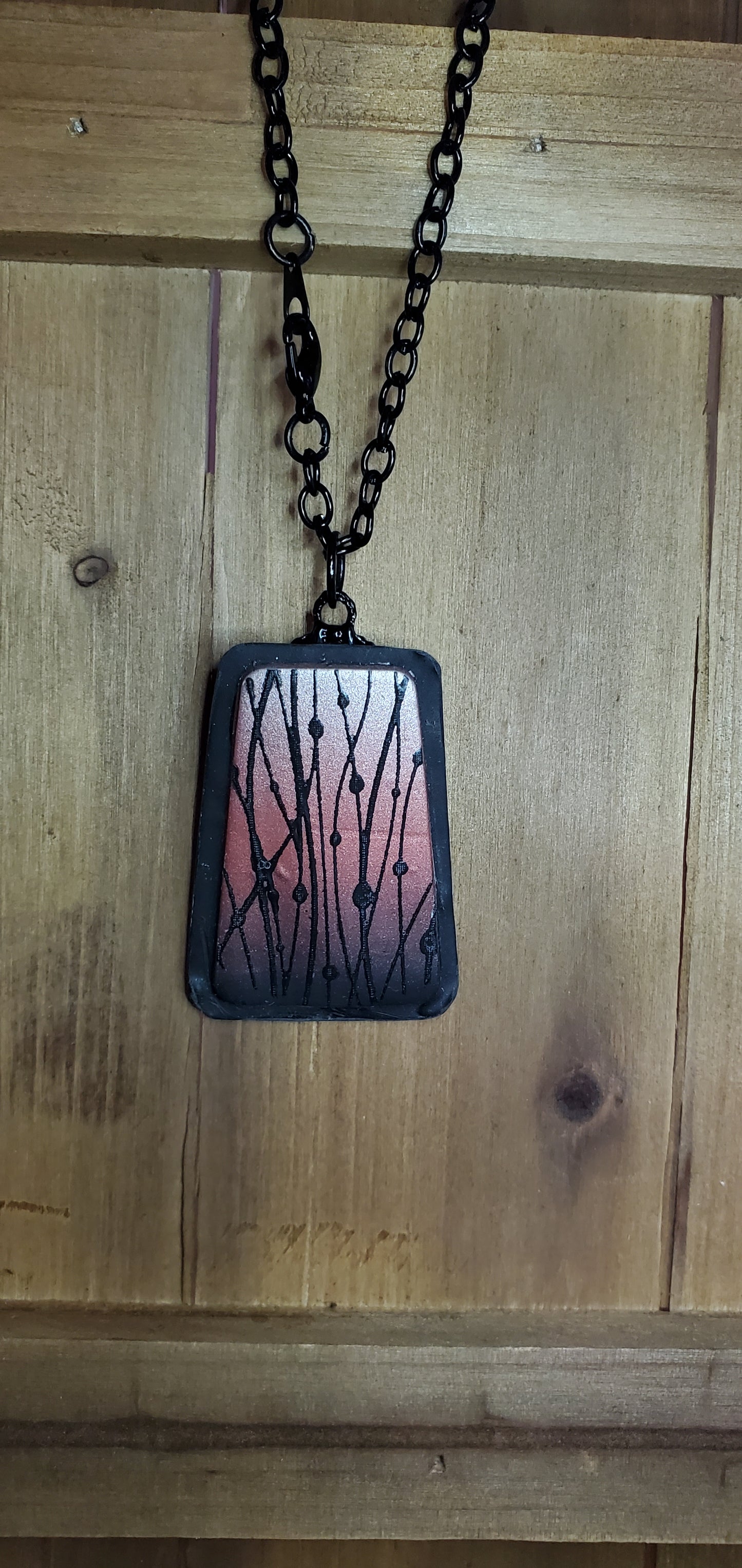 Black and Copper Polymer Necklace