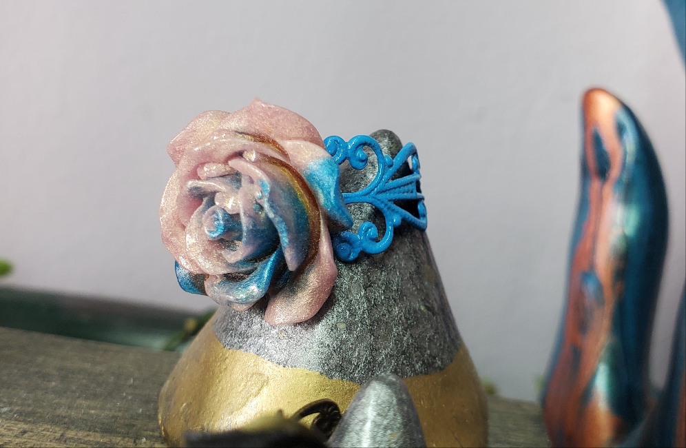 Resin Rose Statement Ring