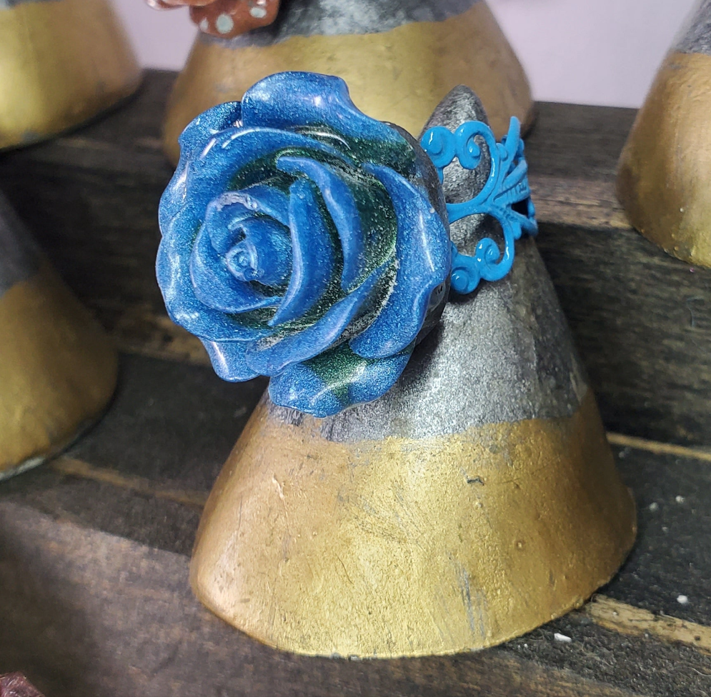 Resin Rose Statement Ring