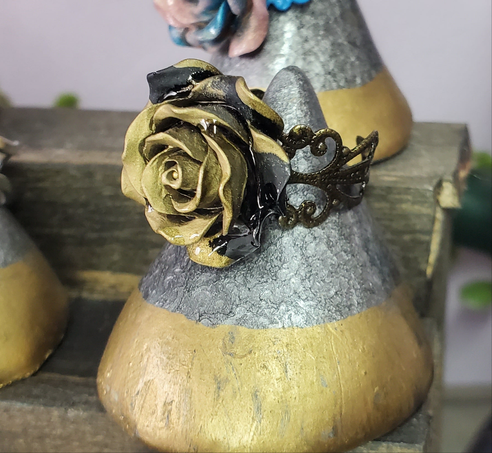 Resin Rose Statement Ring