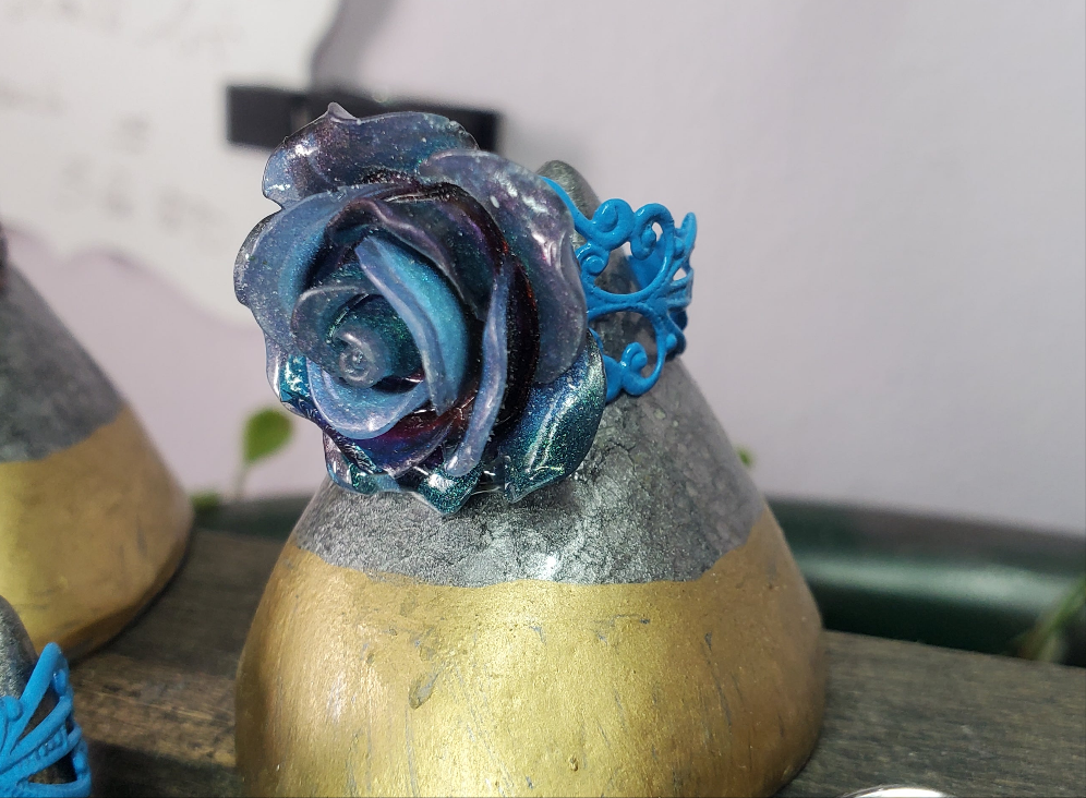 Resin Rose Statement Ring