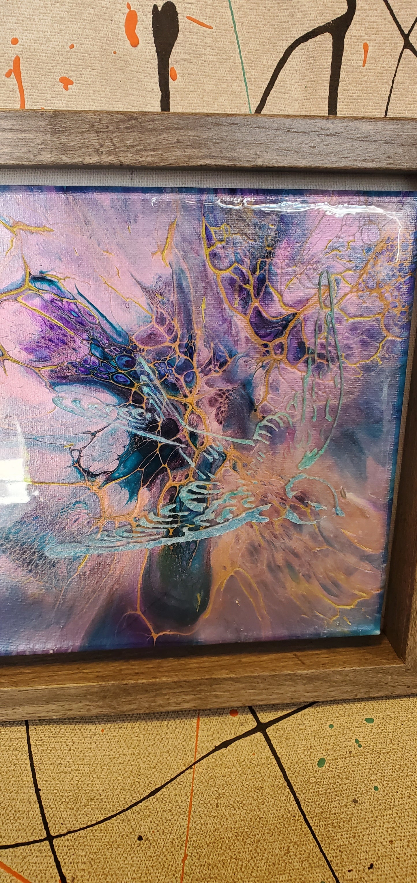 Flight - Embellished Acrylic Pour Painting