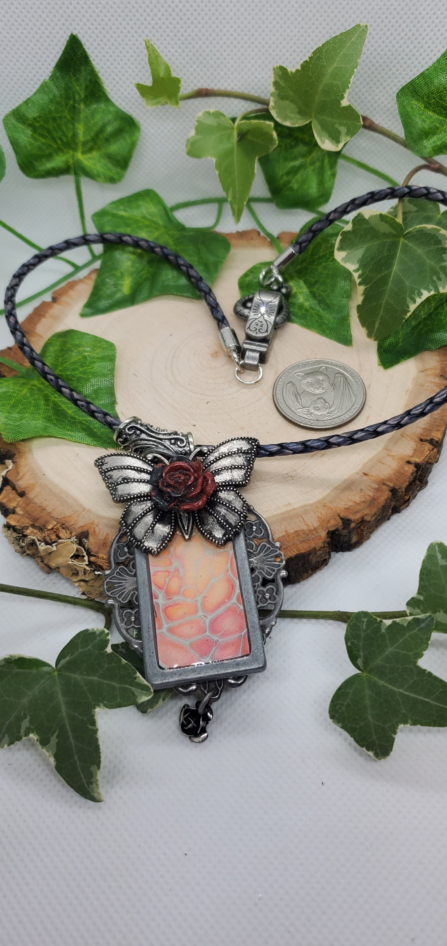 Butterfly and Filigree Wearable Art with Mini Pour Painting