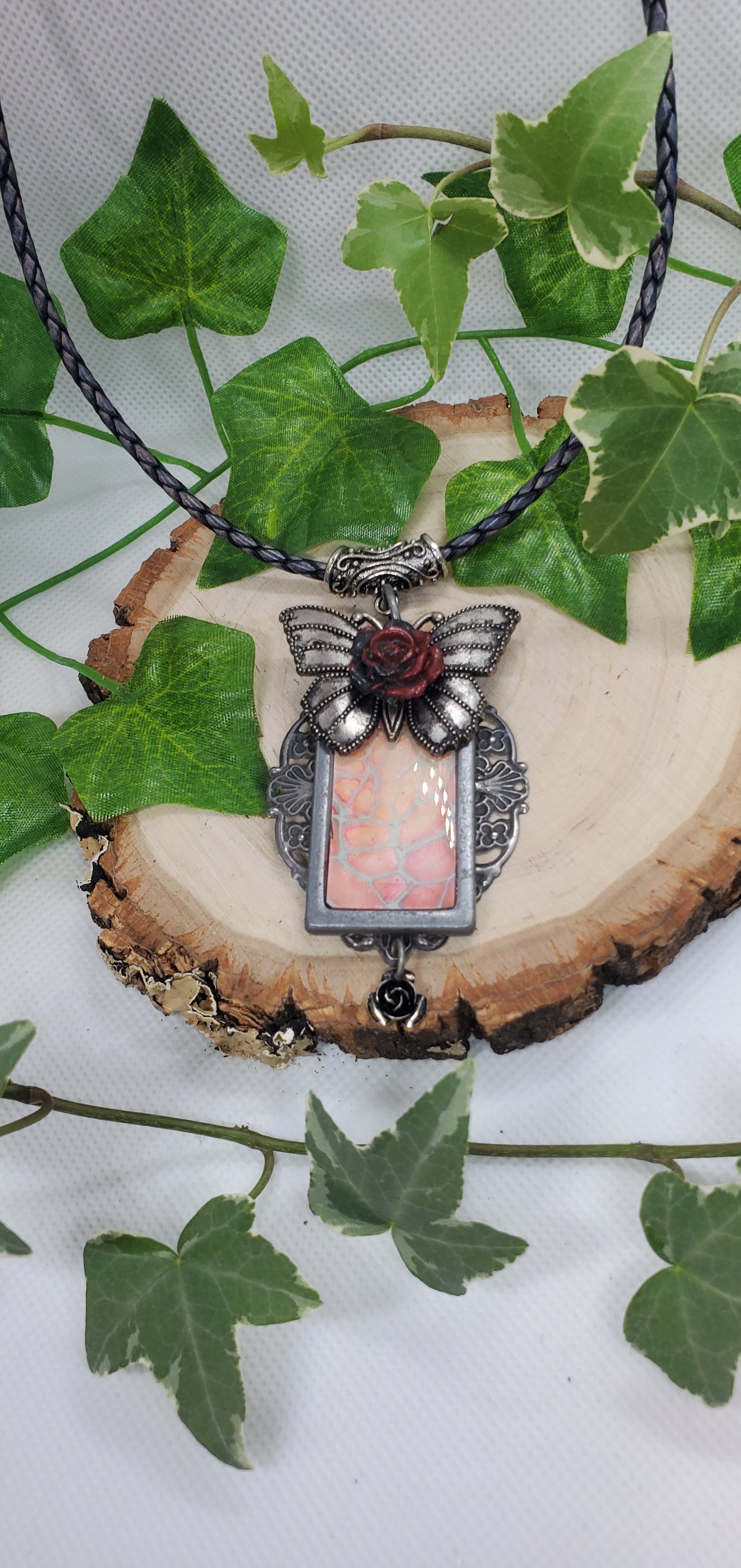 Butterfly and Filigree Wearable Art with Mini Pour Painting