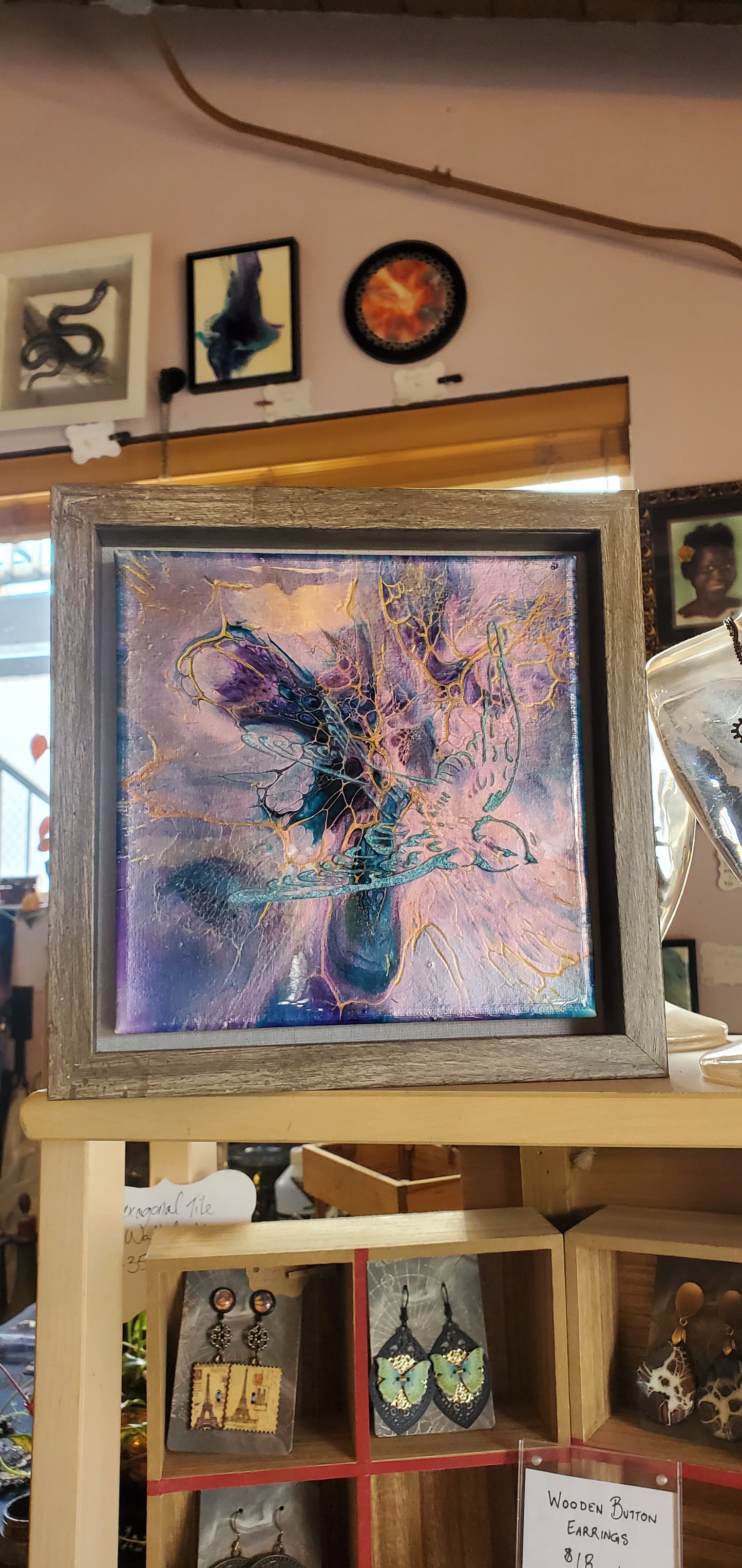 Flight - Embellished Acrylic Pour Painting