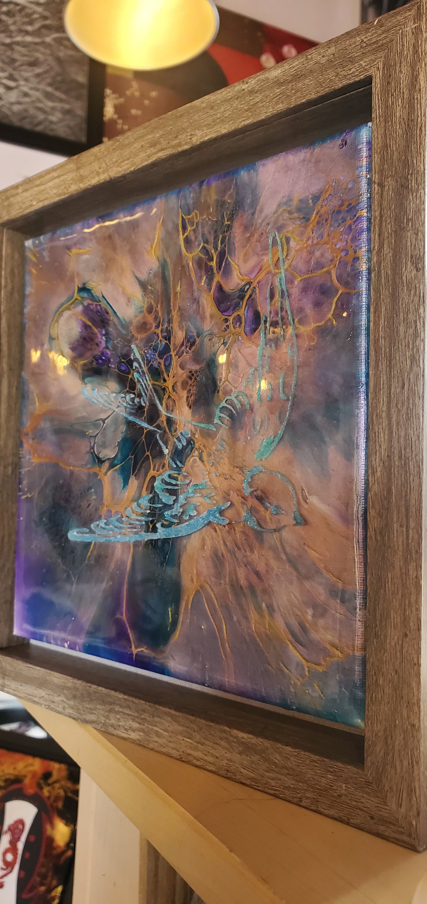 Flight - Embellished Acrylic Pour Painting