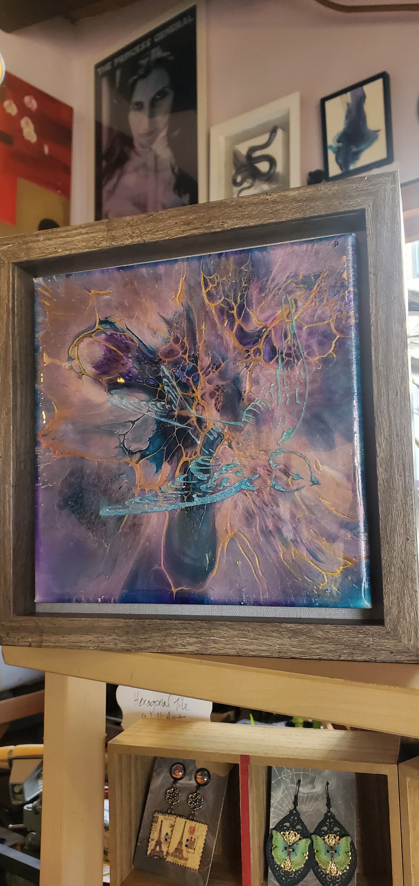 Flight - Embellished Acrylic Pour Painting