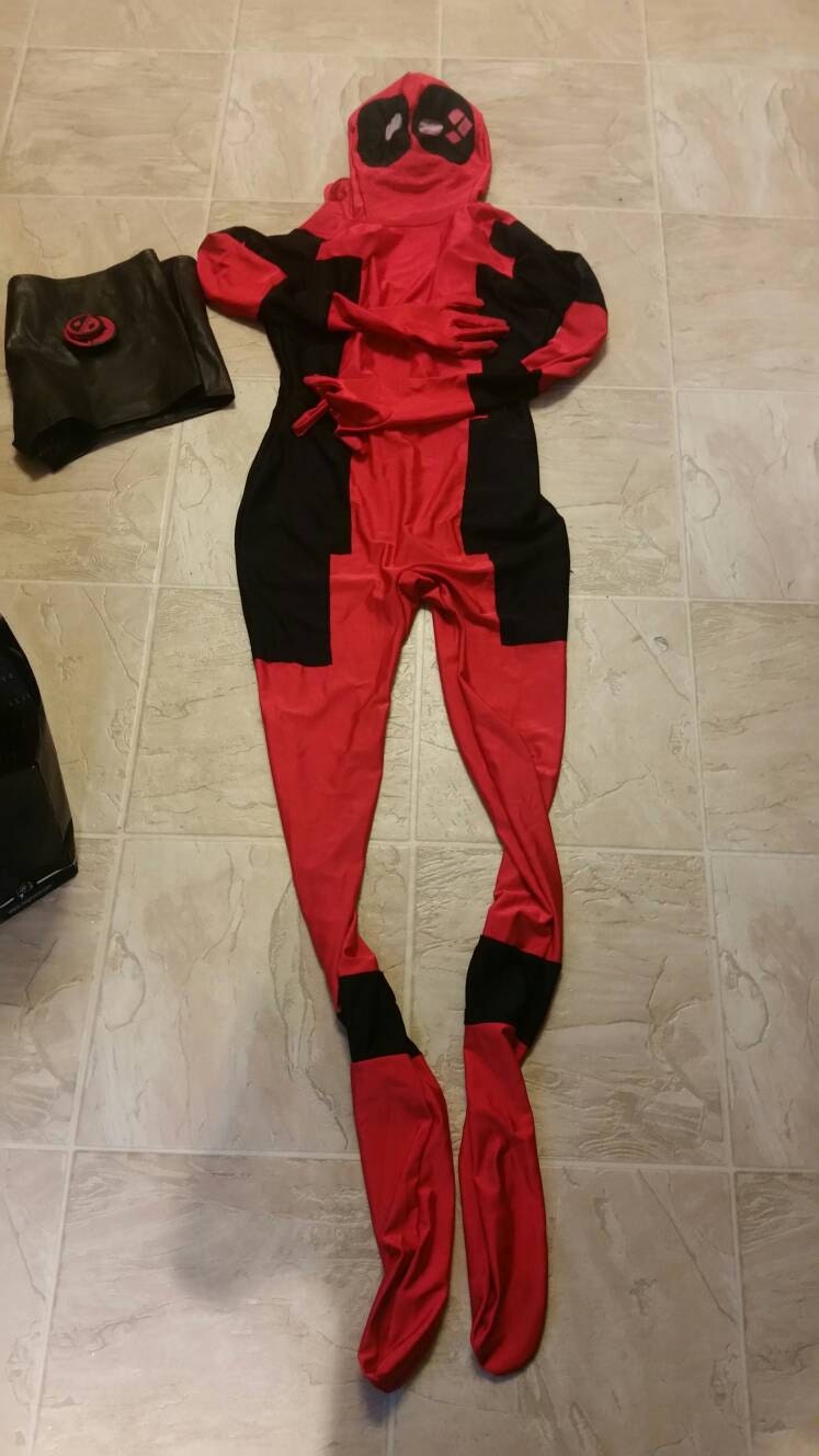 Harley Quinn Deadpool Mashup Cosplay bodysuit and shorts