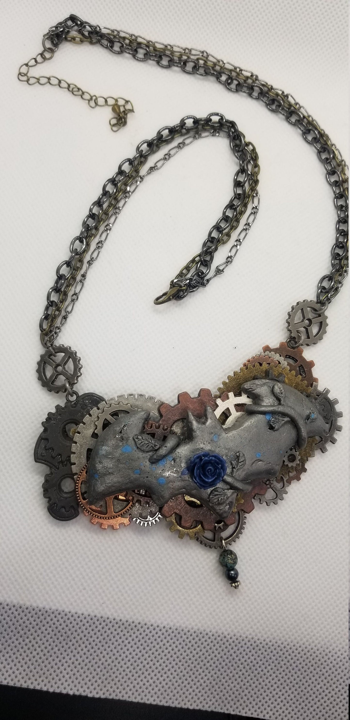 Steampunk Batman with Blue Rose