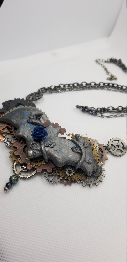 Steampunk Batman with Blue Rose