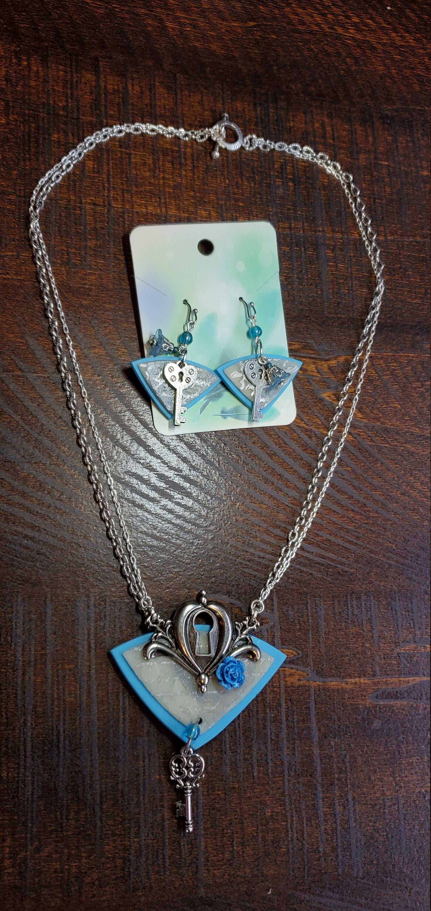 Cinderella Inspired Polymer Necklace and Earring Set