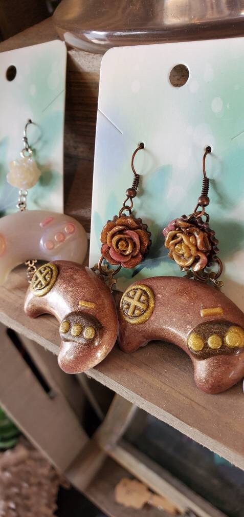 Genesis Contoller Earrings with Steampunk Inspired Colors