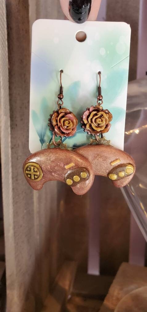 Genesis Contoller Earrings with Steampunk Inspired Colors