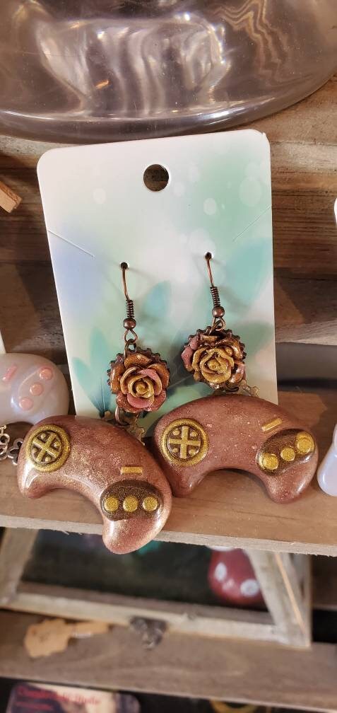 Genesis Contoller Earrings with Steampunk Inspired Colors