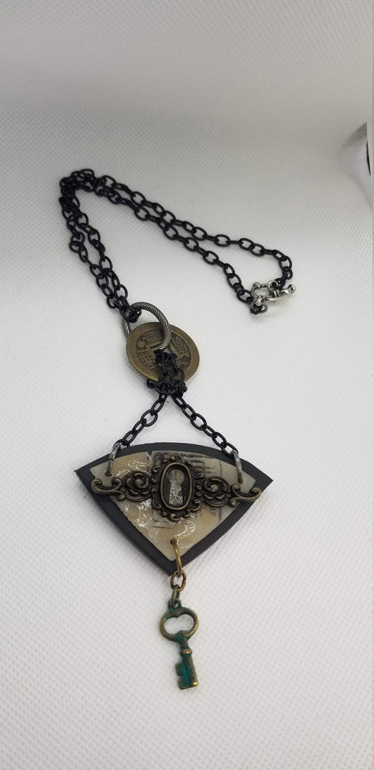 Lock and Key Polymer Necklace