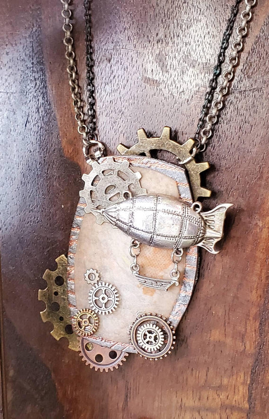 Rigid Airship Statement Piece Art Necklace