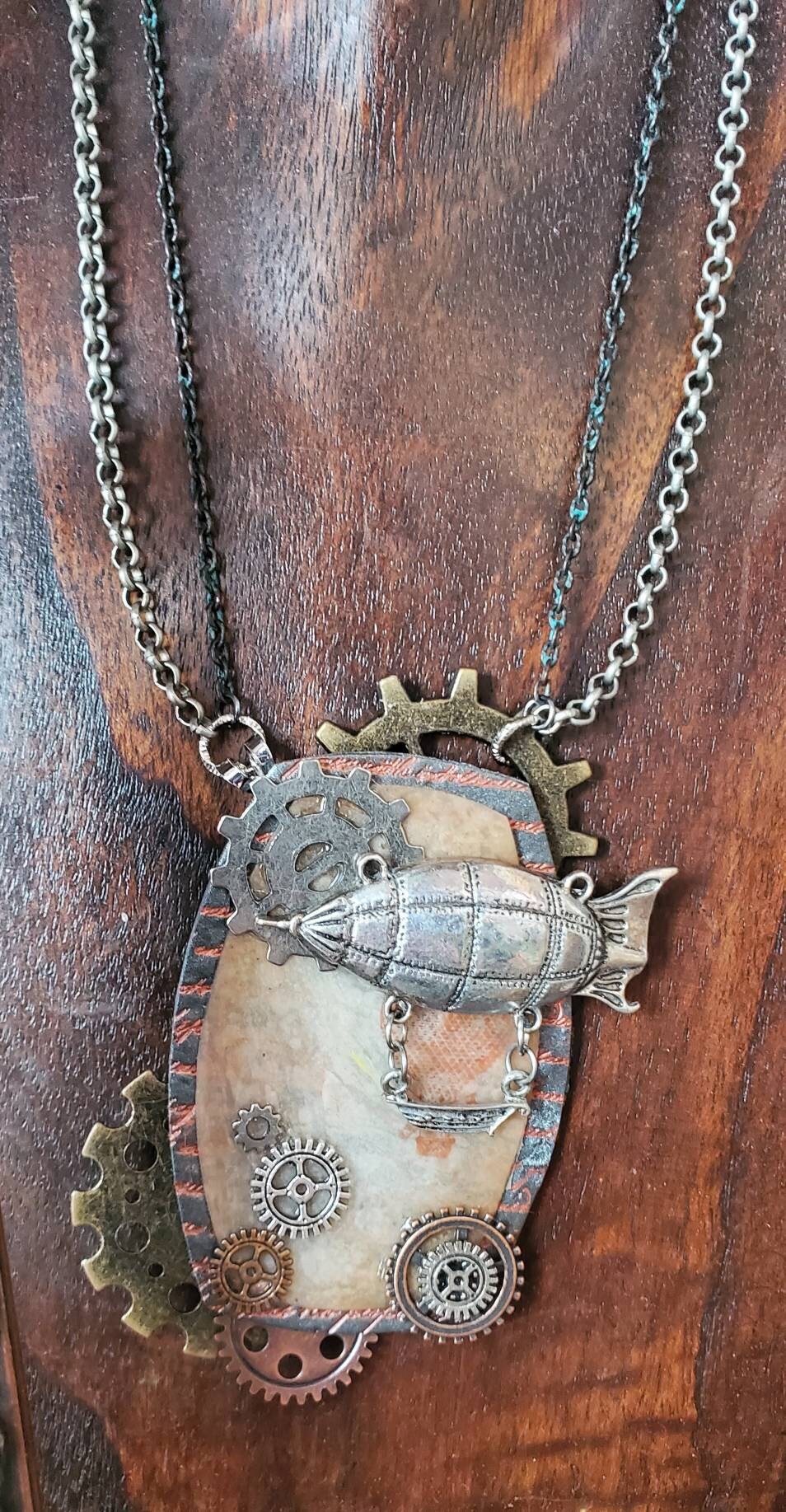 Rigid Airship Statement Piece Art Necklace