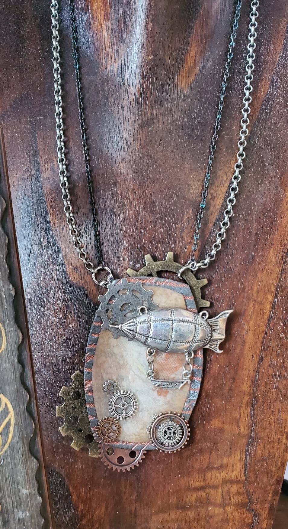 Rigid Airship Statement Piece Art Necklace