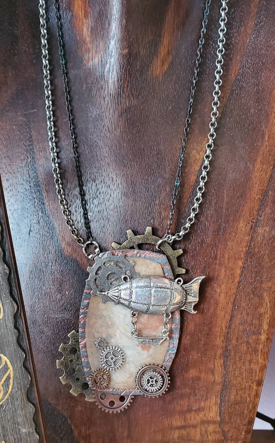 Rigid Airship Statement Piece Art Necklace