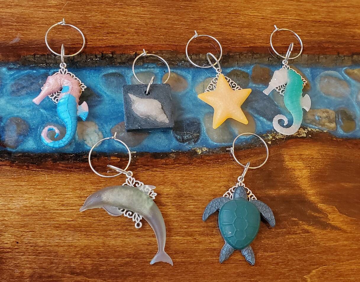 Sealife Wine Charms - set of 6