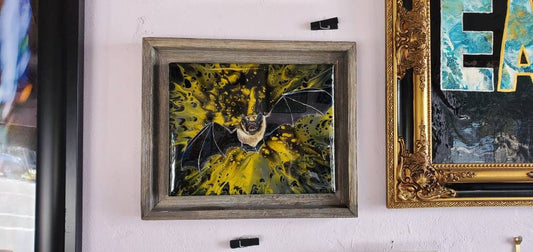 Creature From the Night - Batman Inspired Bat Painting Framed 8x10